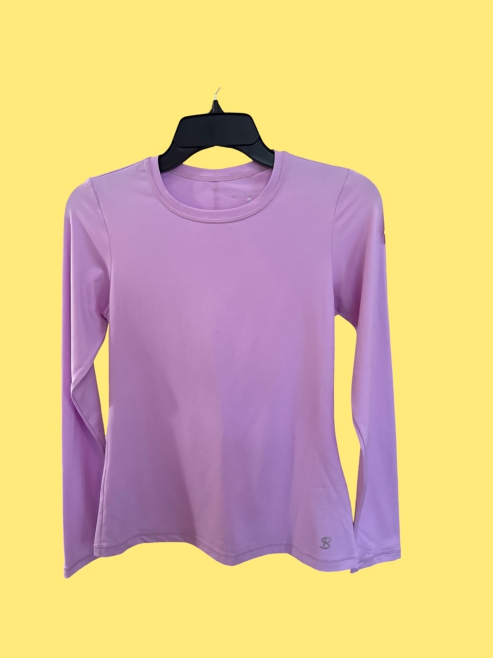 Classic Long-Sleeve Crewneck Top — Lavender
